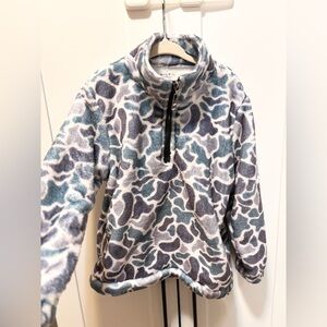 Boys Camp Half-Zip Fleece Pullover - Blue Gray Pattern